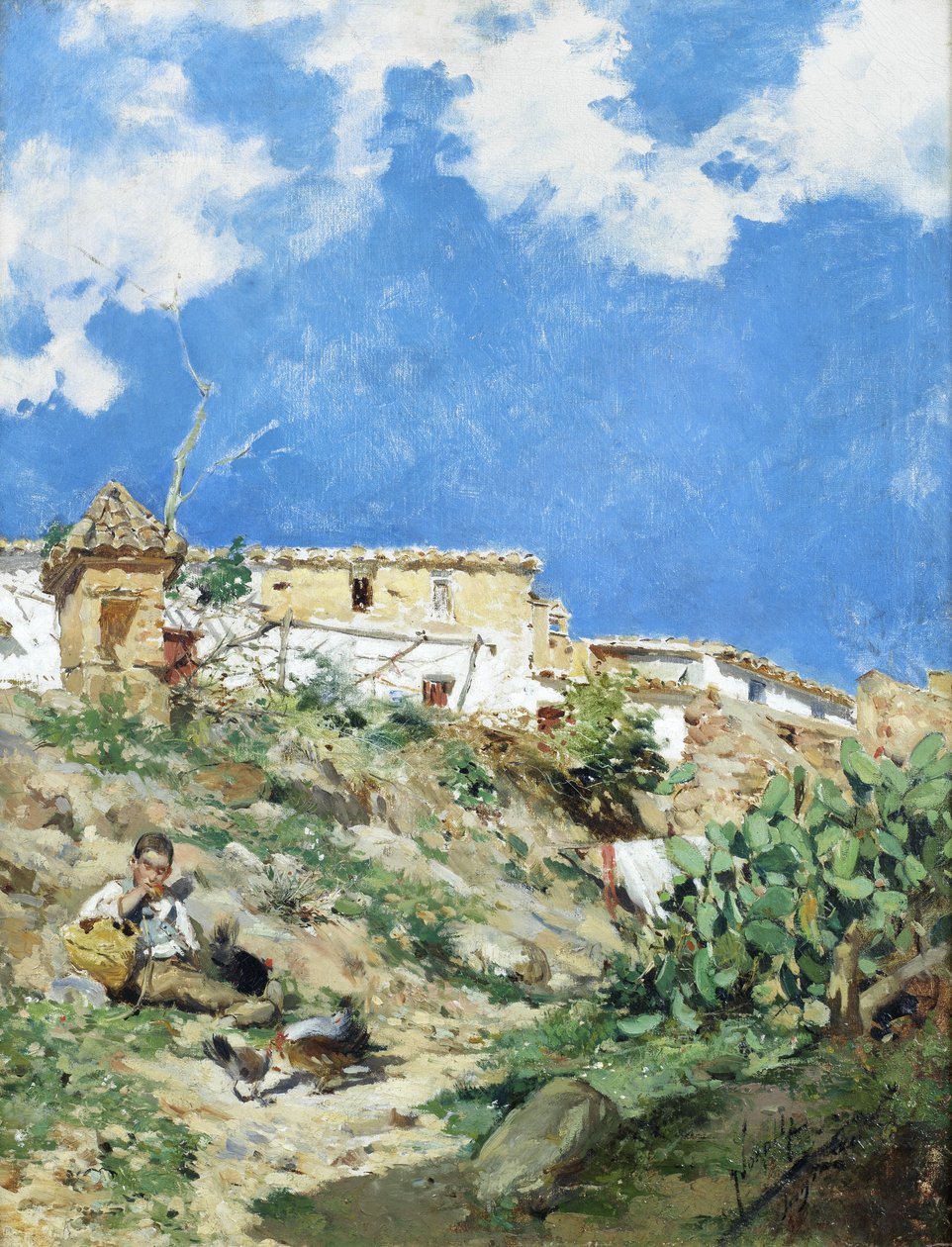 Paisaje con figura en Sagunto, Valencia de Joaquín Sorolla