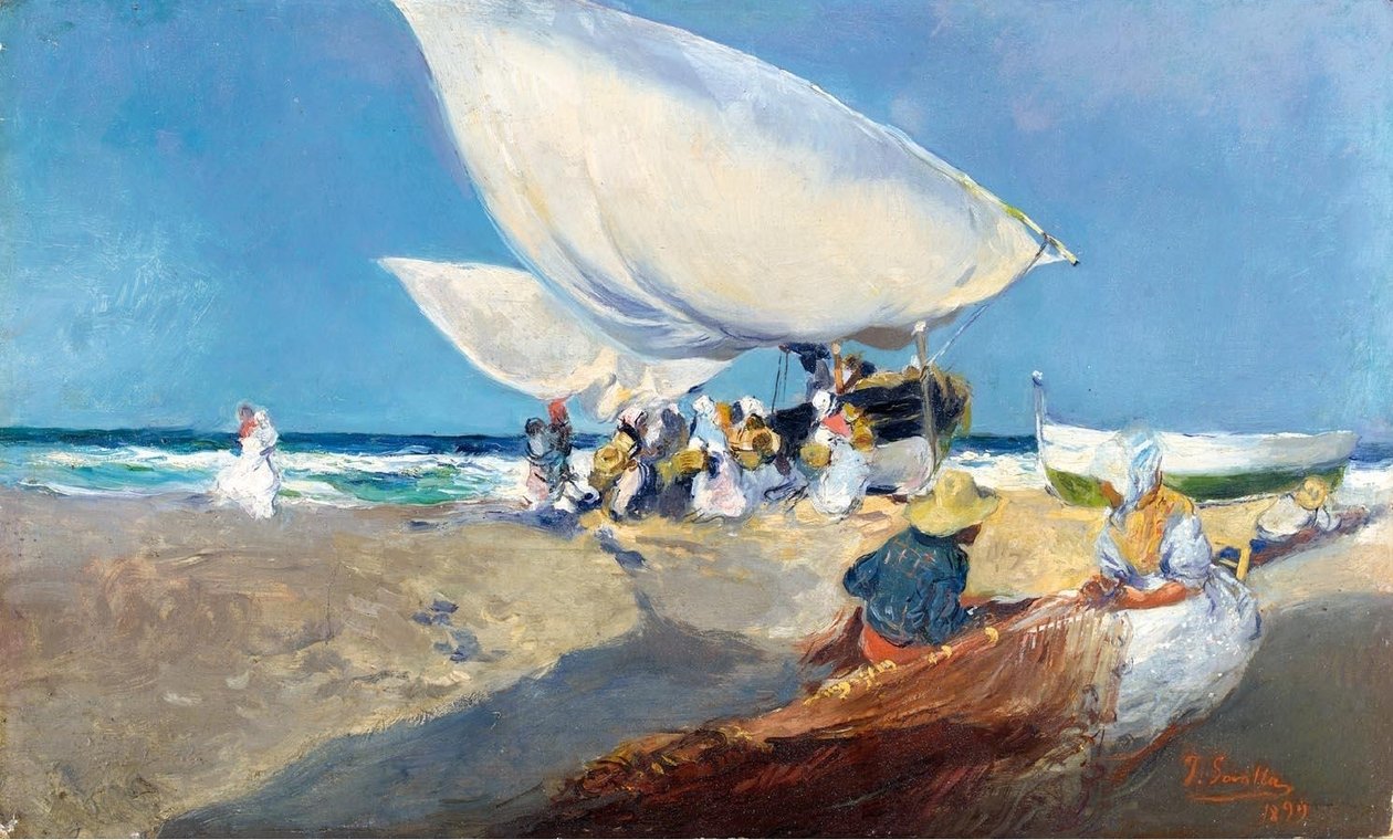 Arreglando las redes de Joaquín Sorolla