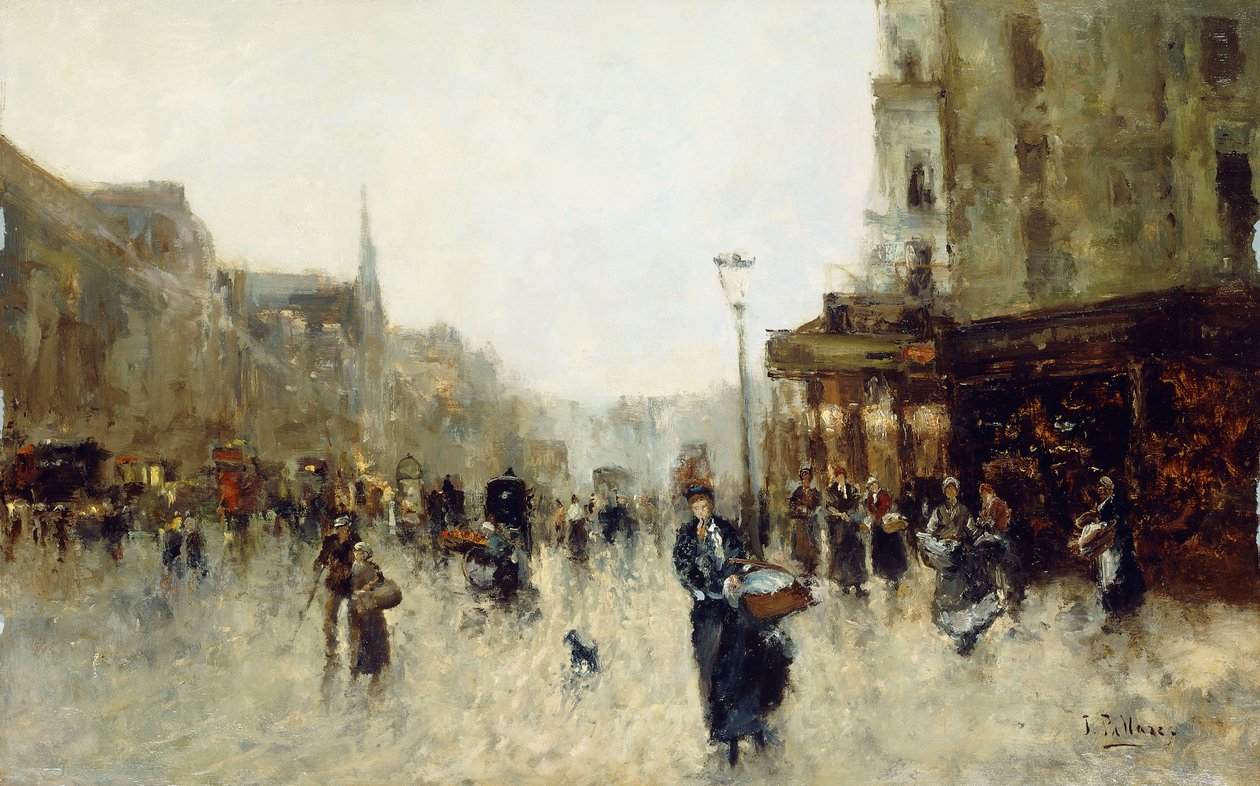 Una escena callejera parisina de Joaquín Pallarés Allustante