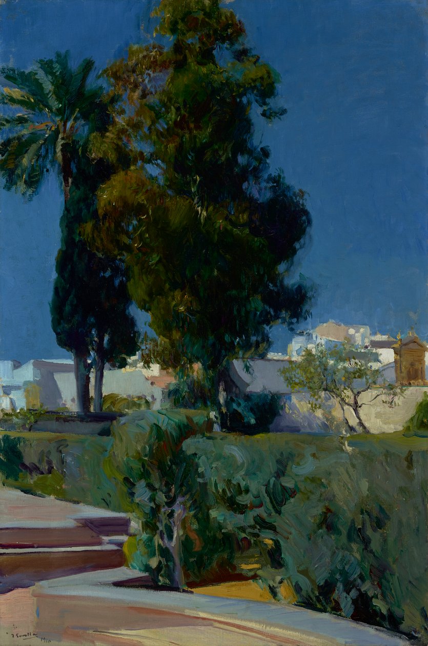 Esquina del jardín, Alcázar, Sevilla de Joaquín Sorolla