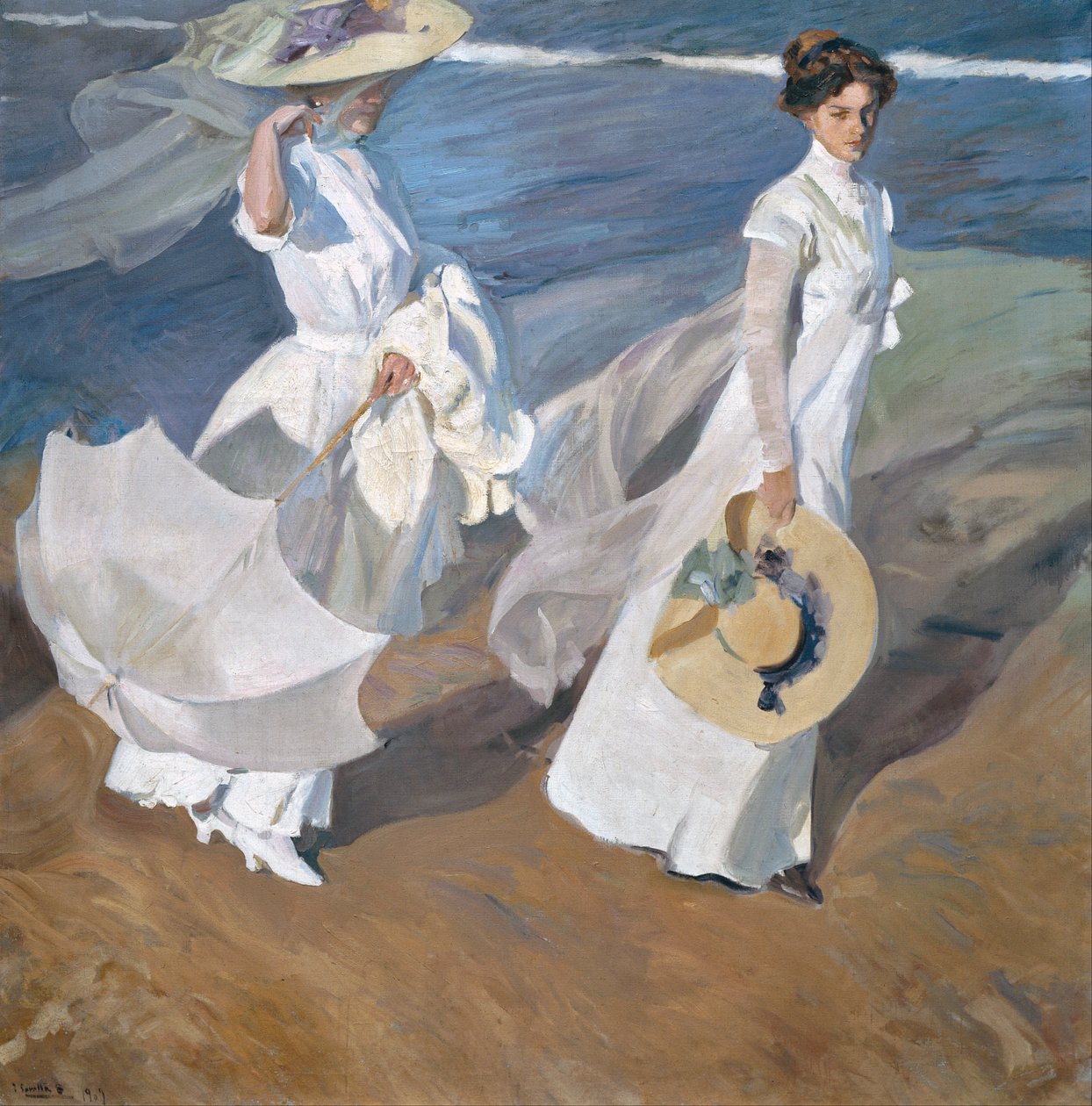Paseando por la orilla del mar de Joaquín Sorolla