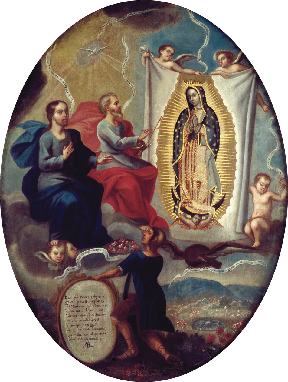El Padre Eterno pintando a la virgen de Guadalupe de Joaquín Villegas