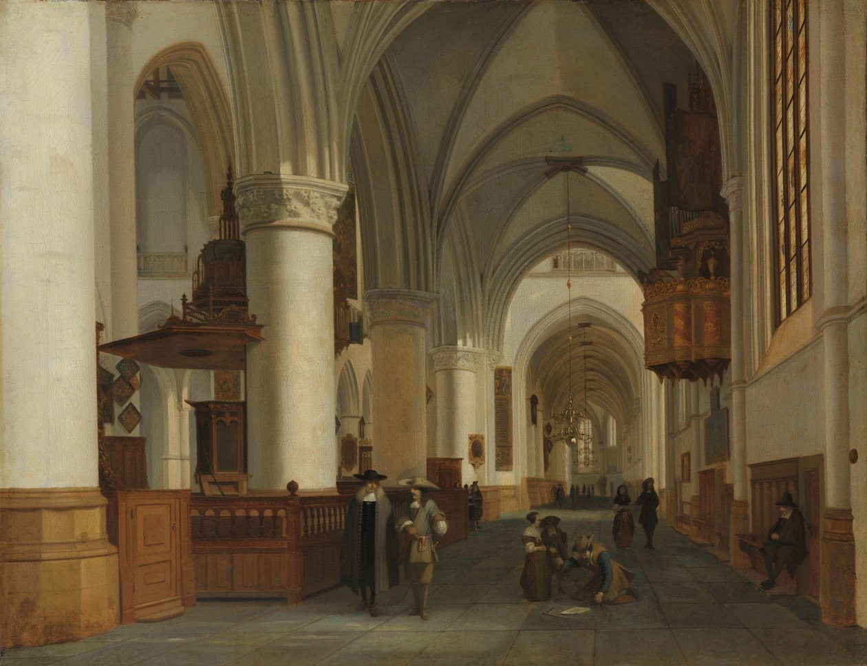Interior de la iglesia de San Bavón en Haarlem de Job Adriaensz Berckheyde