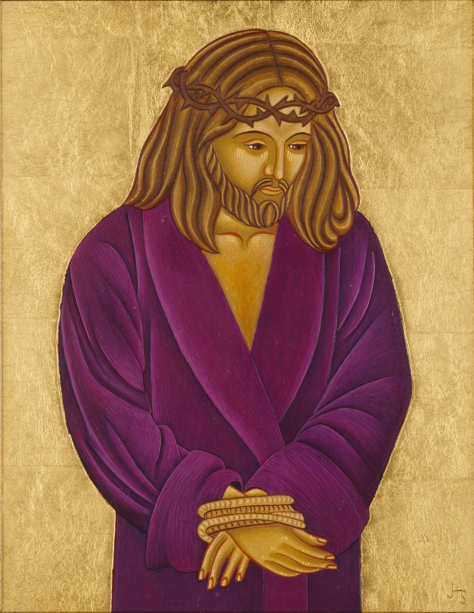 Behold the Man, 2004 (temple al huevo y oro de 24 quilates sobre madera) de Jodi Simmons