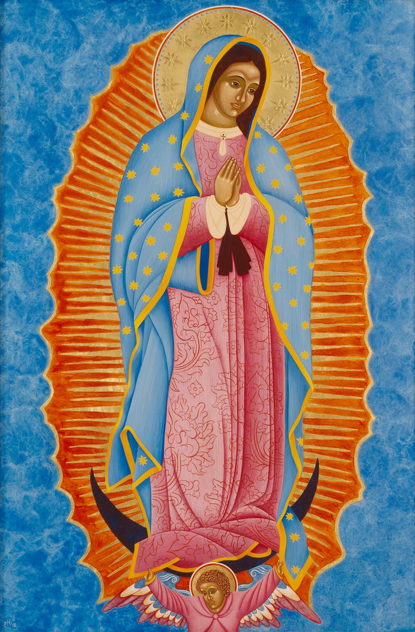 Guadalupe, 2005 (temple al huevo y oro de 24 quilates sobre madera) de Jodi Simmons