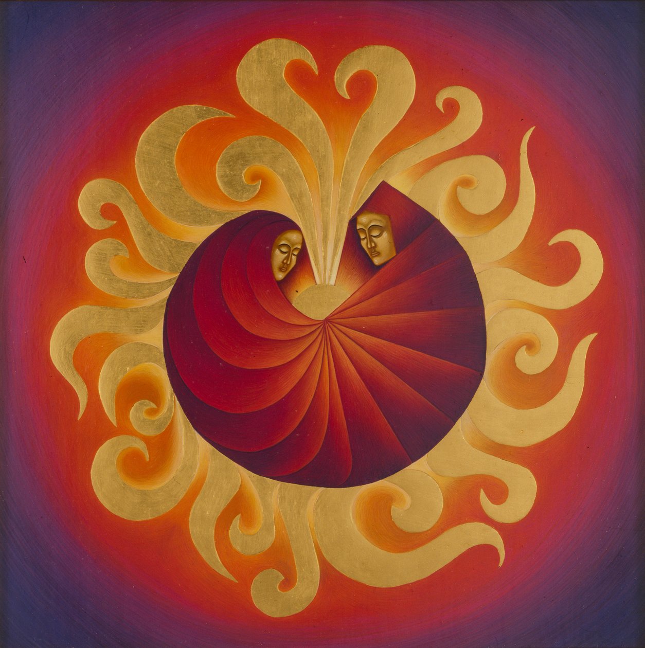 Natividad, 2005 (temple al huevo y oro de 24 quilates sobre madera) de Jodi Simmons