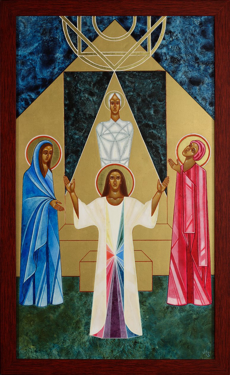 Resucitación de Lázaro, 2011 (temple al huevo y oro de 24 quilates sobre madera) de Jodi Simmons