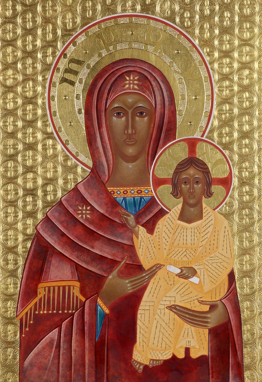 Sovereign Way, 2004 (temple al huevo y oro de 24 quilates sobre madera) de Jodi Simmons