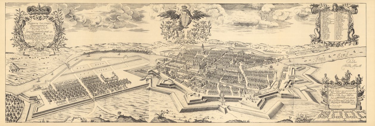 Mapa de Berlín y Coelln, 1688 de Joh. Bernhard Schultz