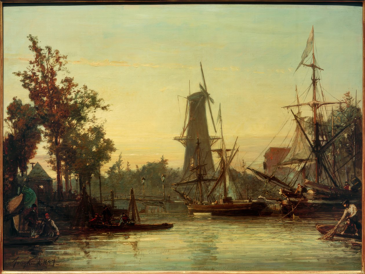 El puerto interior de Róterdam de Johan Barthold Jongkind