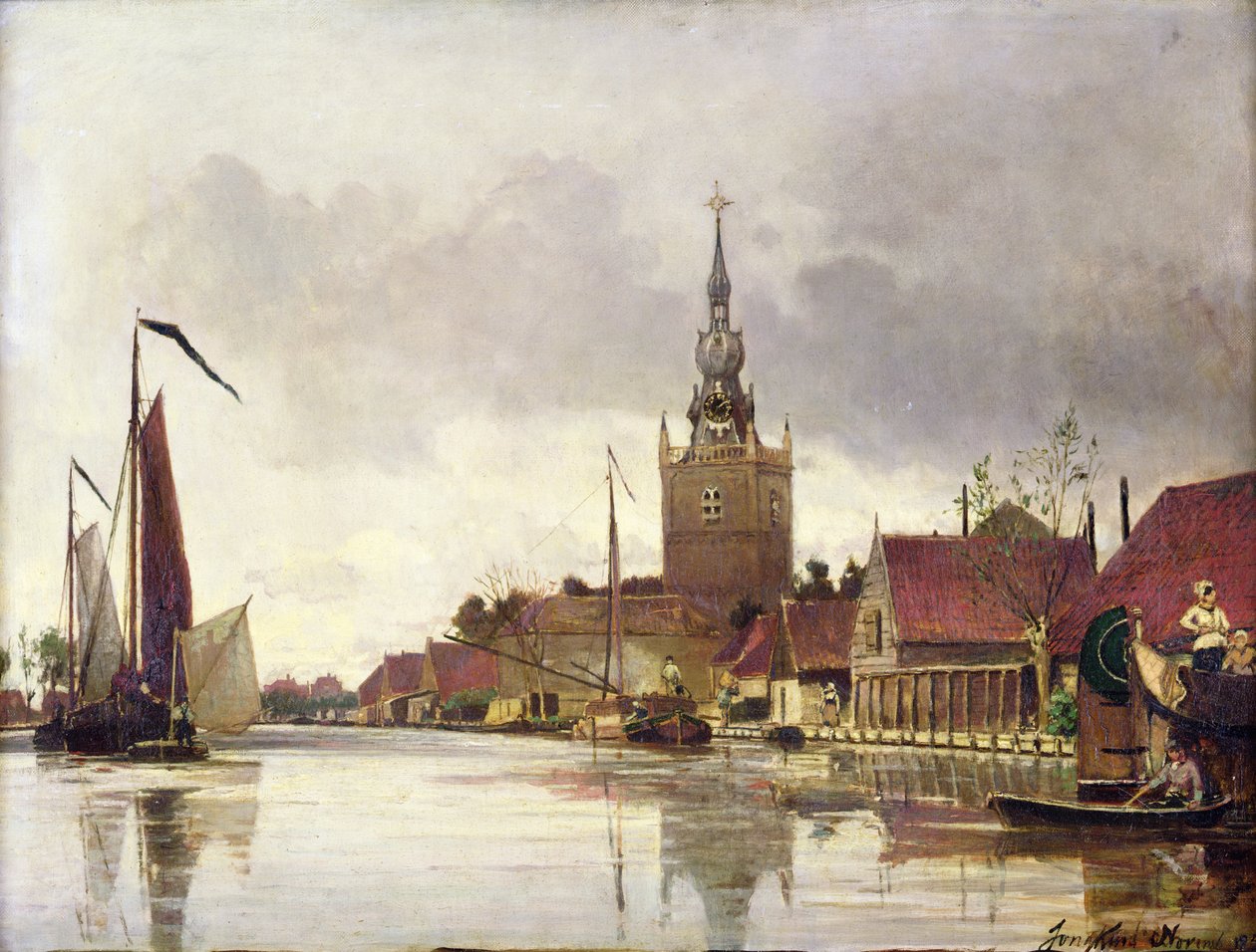 Vista de Overschie cerca de Róterdam, 1856 de Johan Barthold Jongkind