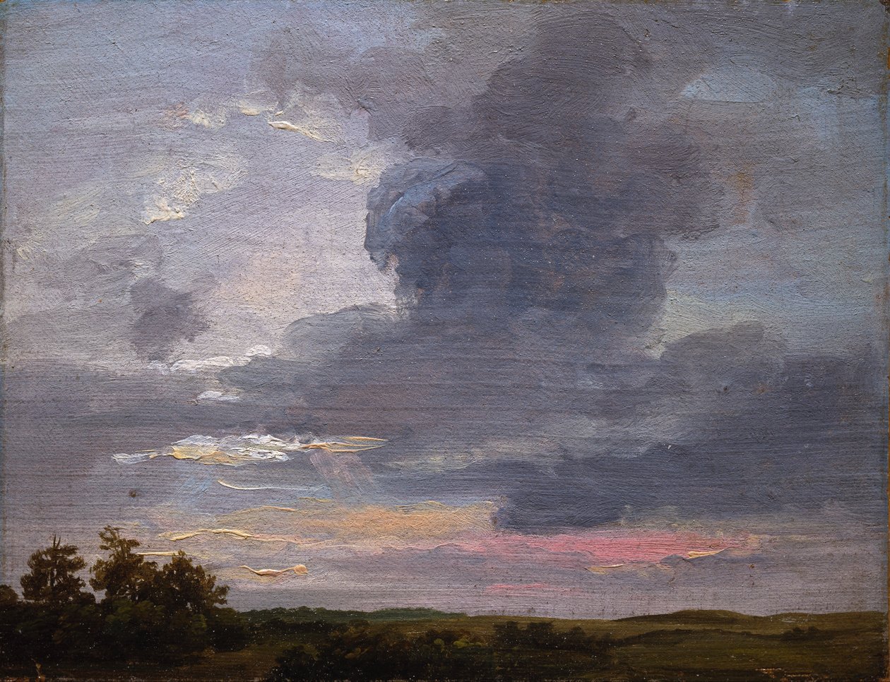 Estudio de nubes sobre paisaje plano de Johan Christian Dahl