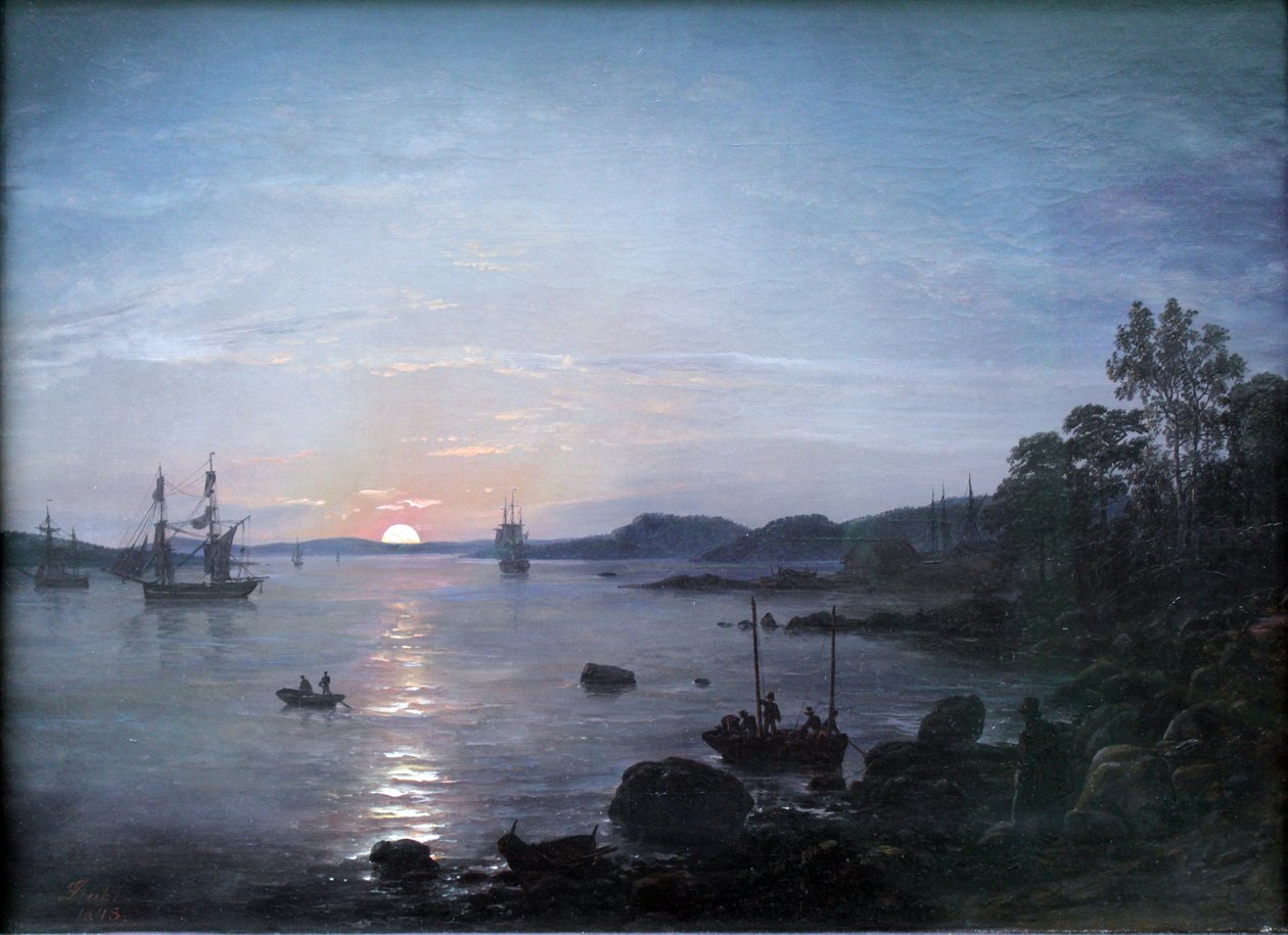 Fiordo en Holmestrand de Johan Christian Dahl