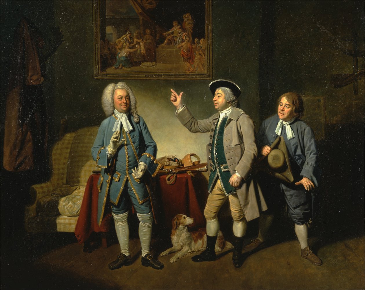 Edward Shuter, John Beard y John Dunstall en Love in a Village de Isaac Bickerton de Johan Joseph Zoffany
