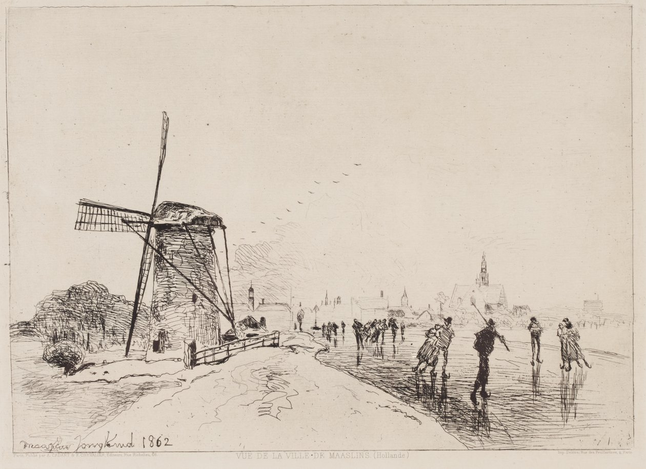 Vista de la Ciudad de Maaslins de Johan Barthold Jongkind
