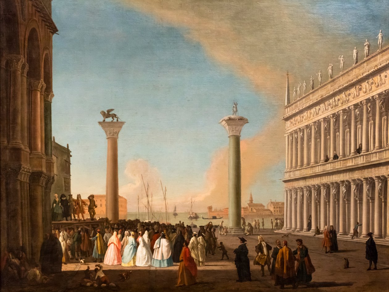 Vista de la Piazzetta, Venecia, hacia 1730-35 (Óleo sobre lienzo) de Johan Anton Richter