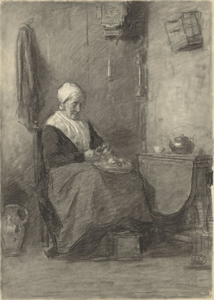 Campesina en el interior de Johan Antonie de Jonge