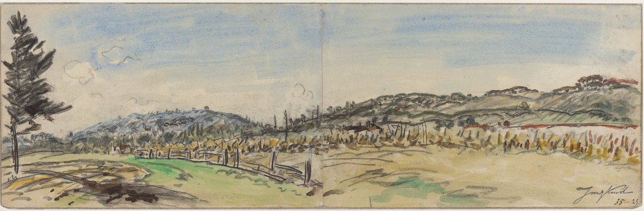 Campo Cerca de Brezins, entre Grenoble y Vienne de Johan Barthold Jongkind