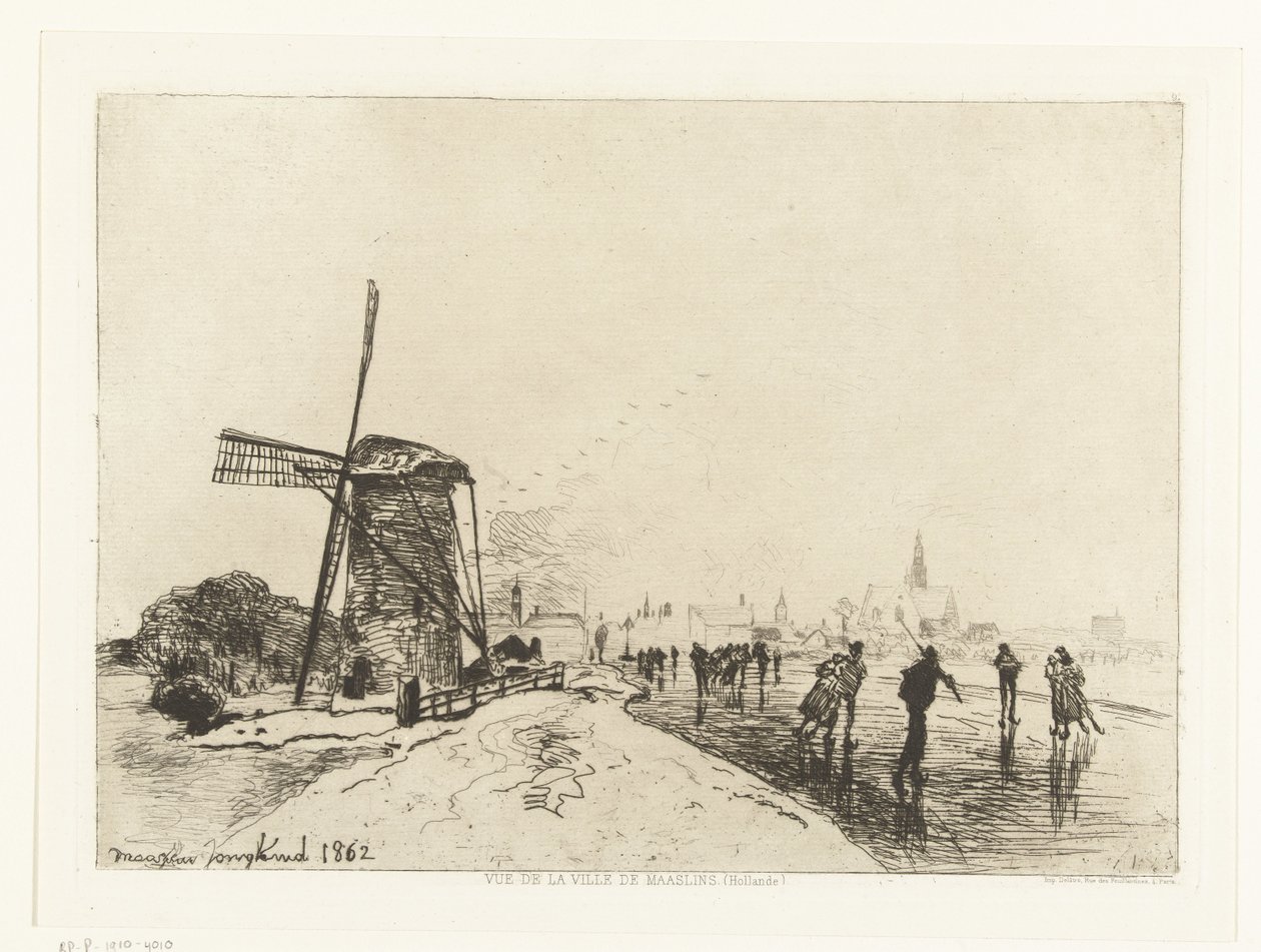Vista de Maassluis Vue de la ville de Maaslins (Holanda) (título de la serie) de Johan Barthold Jongkind