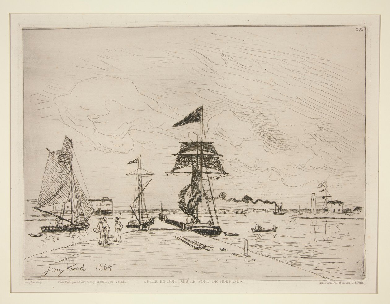 Embarcadero de madera en el puerto de Honfleur de Johan Barthold Jongkind