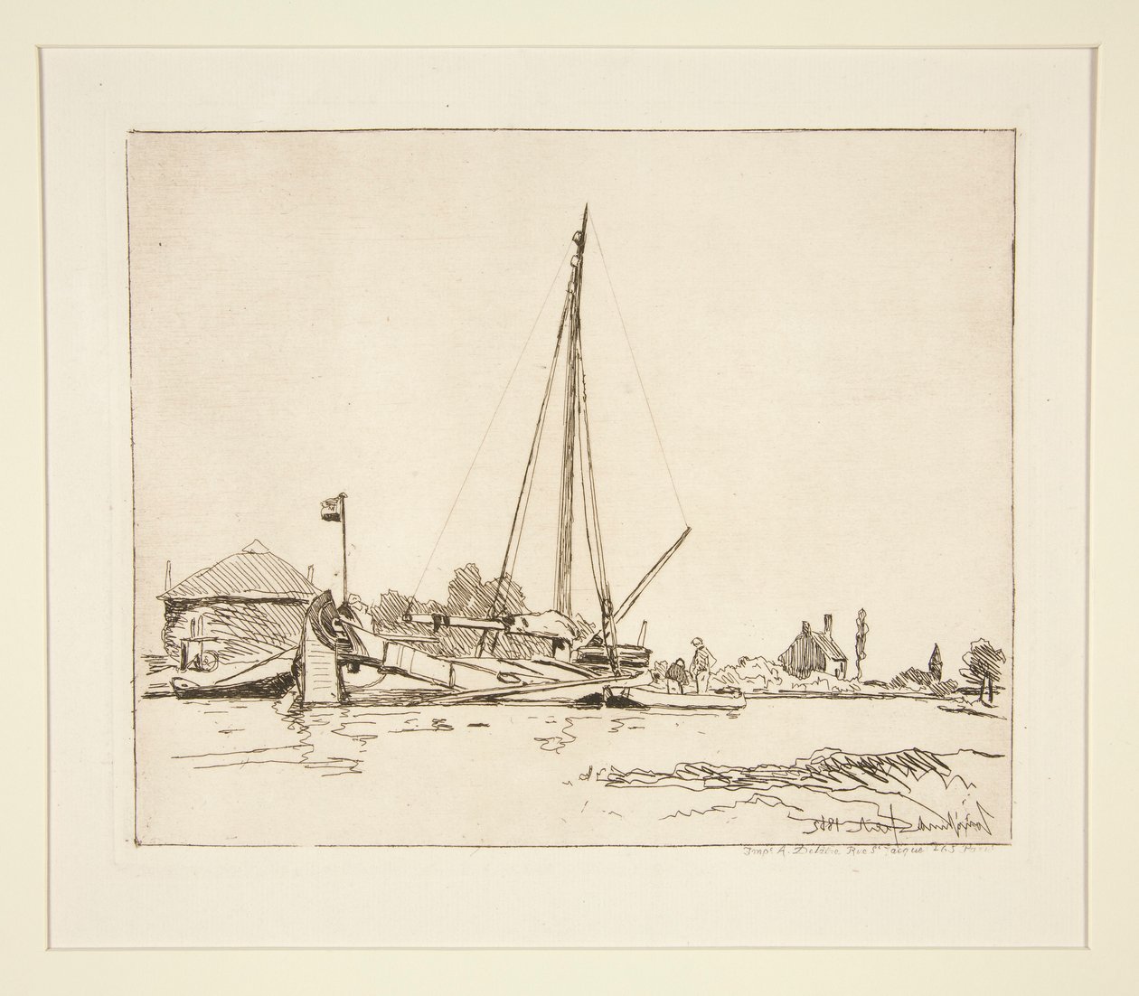 La barque amar?e (El barco amarrado) de Johan Barthold Jongkind
