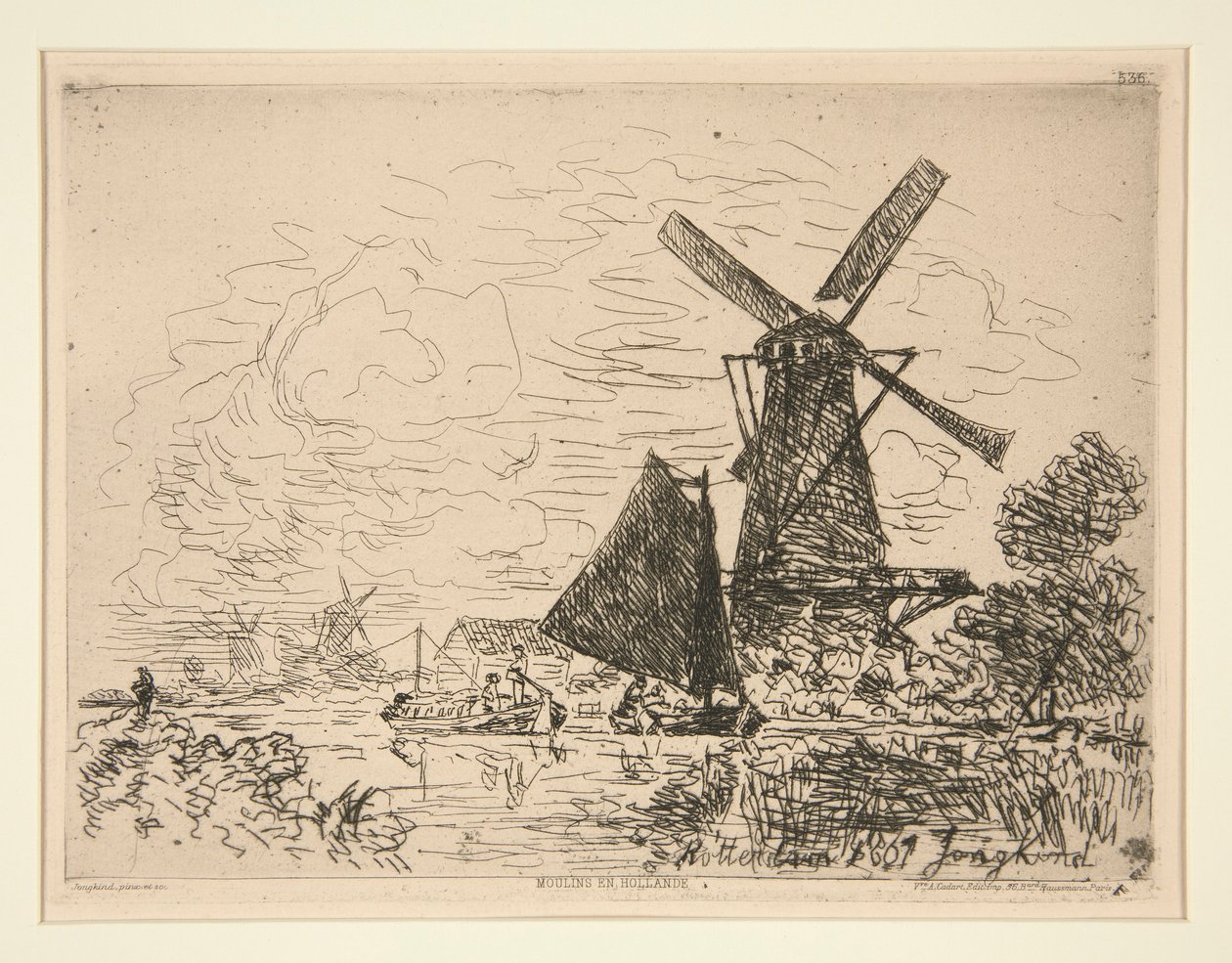 Molinos en Holanda (Molinos en Holanda) de Johan Barthold Jongkind