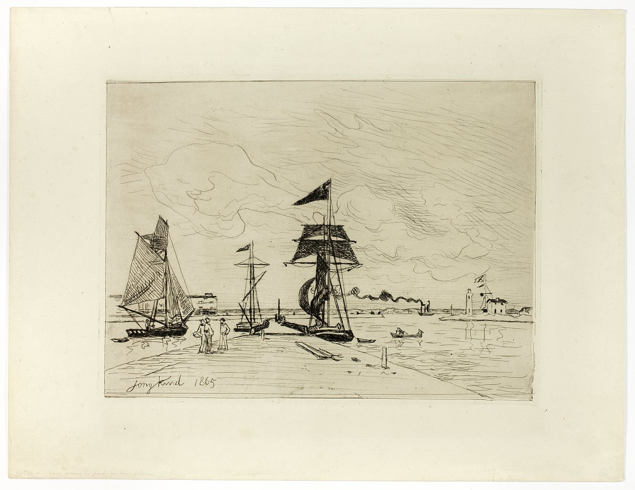 Muelle en el Puerto de Honfleur de Johan Barthold Jongkind