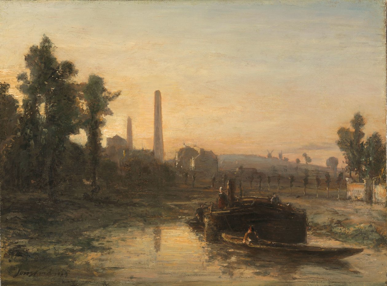 Vista del río en Francia, posiblemente cerca de Pontoise de Johan Barthold Jongkind