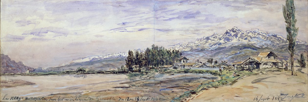 Nieve en las montañas de Grenoble, 12 y 13 de septiembre de 1882 de Johan Barthold Jongkind