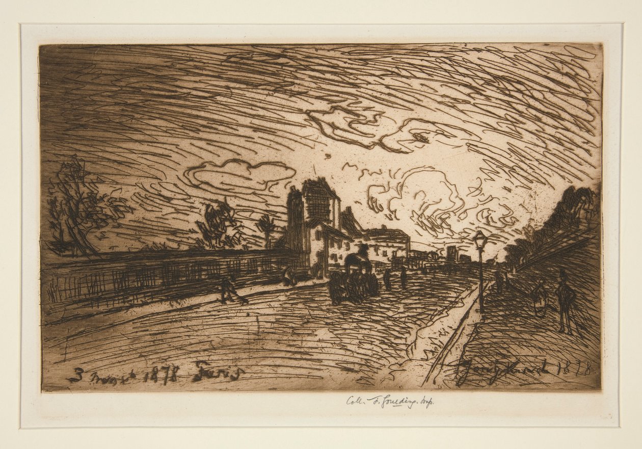 Salida de la Casa Cochin (Faubourg Saint-Jacques) de Johan Barthold Jongkind