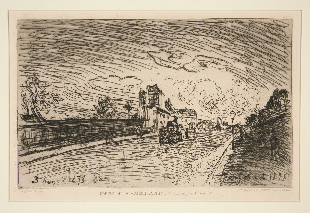 Salida de la Casa Cochin (Faubourg Saint-Jacques) de Johan Barthold Jongkind