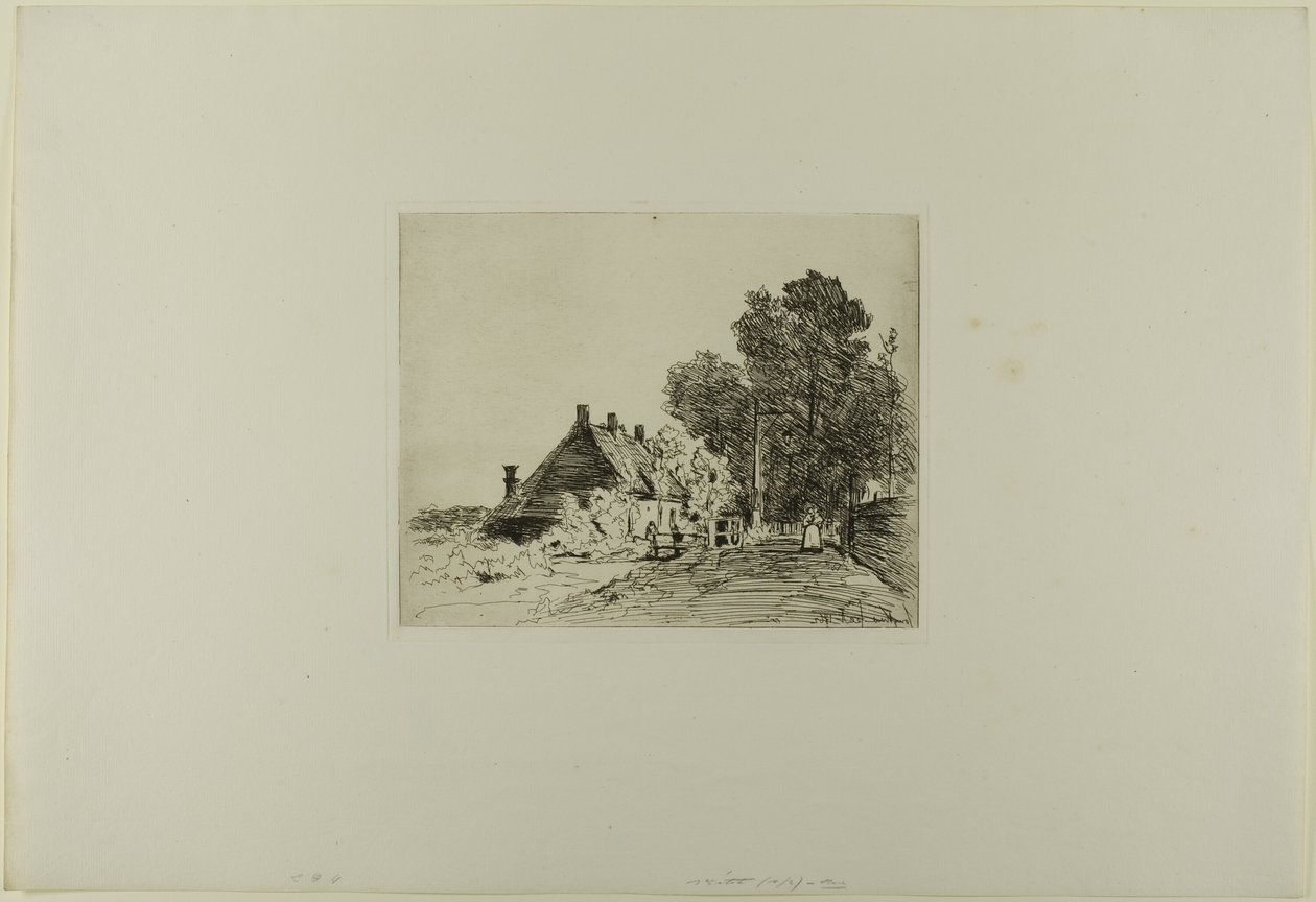 La enfermera, del Libro de seis aguafuertes, vistas de Holanda de Johan Barthold Jongkind