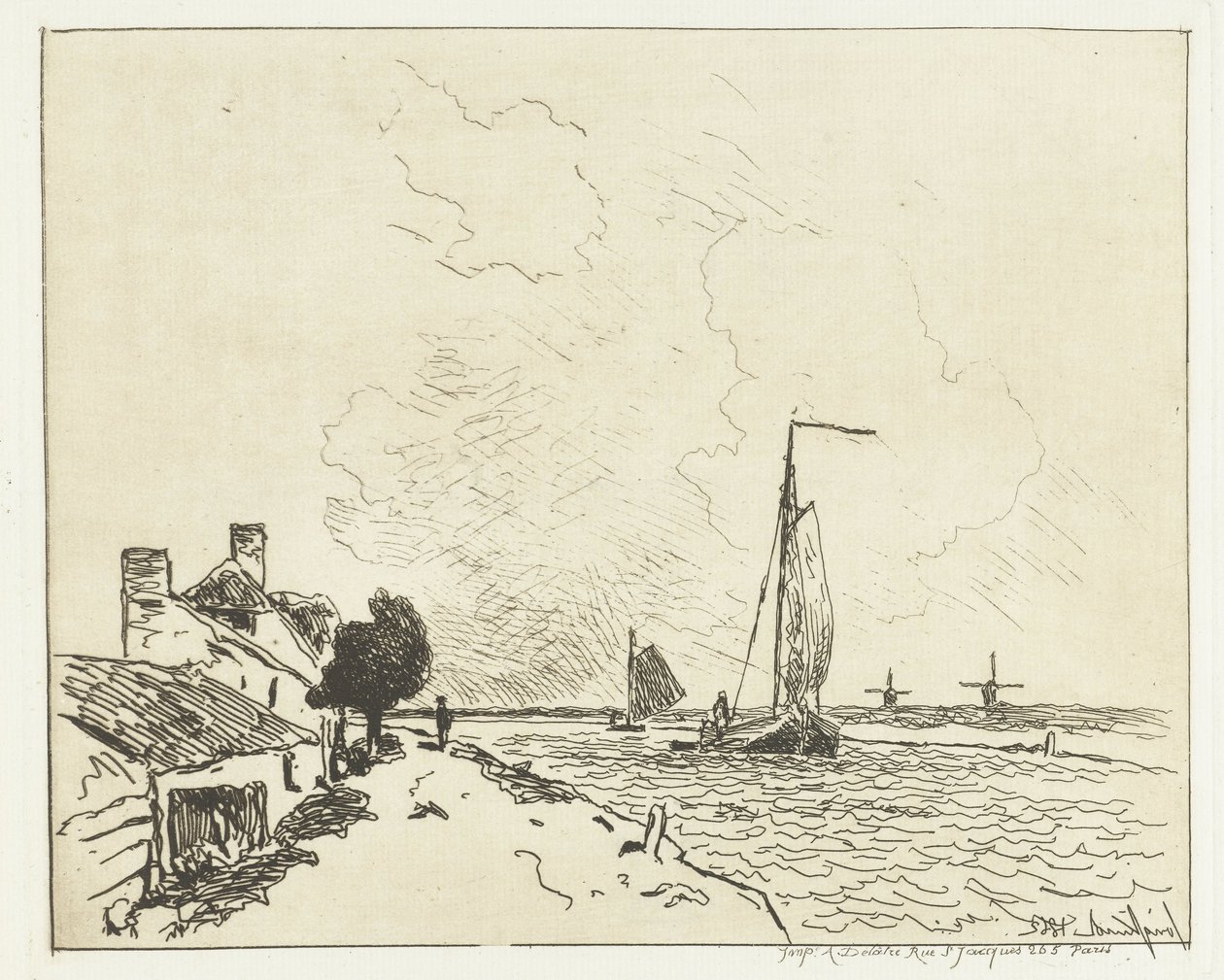 dos veleros Seis rostros holandeses (título de la serie) de Johan Barthold Jongkind