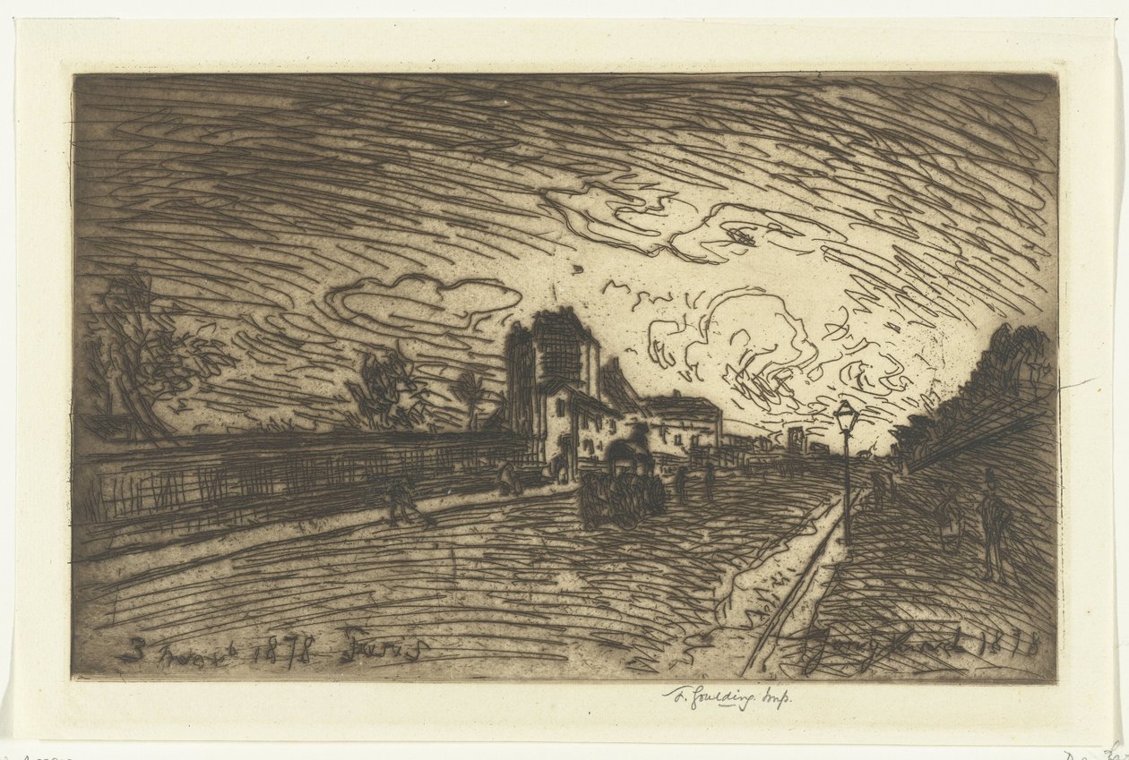Salida del Hospital Cochin (Faubourg Saint-Jacques, París) de Johan Barthold Jongkind