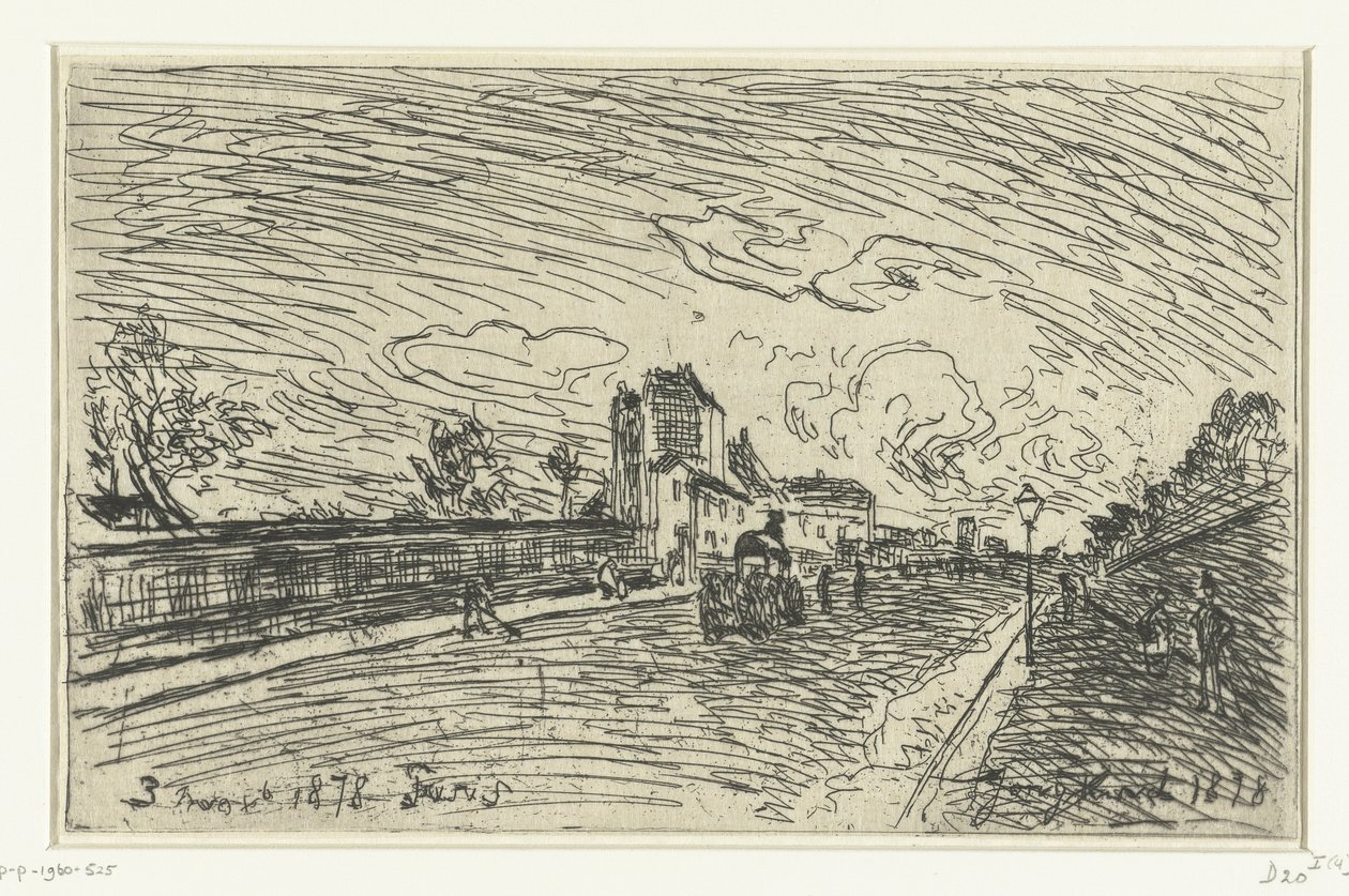 Salida del Hospital Cochin (Faubourg Saint-Jacques, París) de Johan Barthold Jongkind