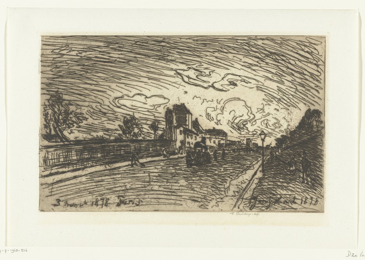 Salida del Hospital Cochin (Faubourg Saint-Jacques, París) de Johan Barthold Jongkind