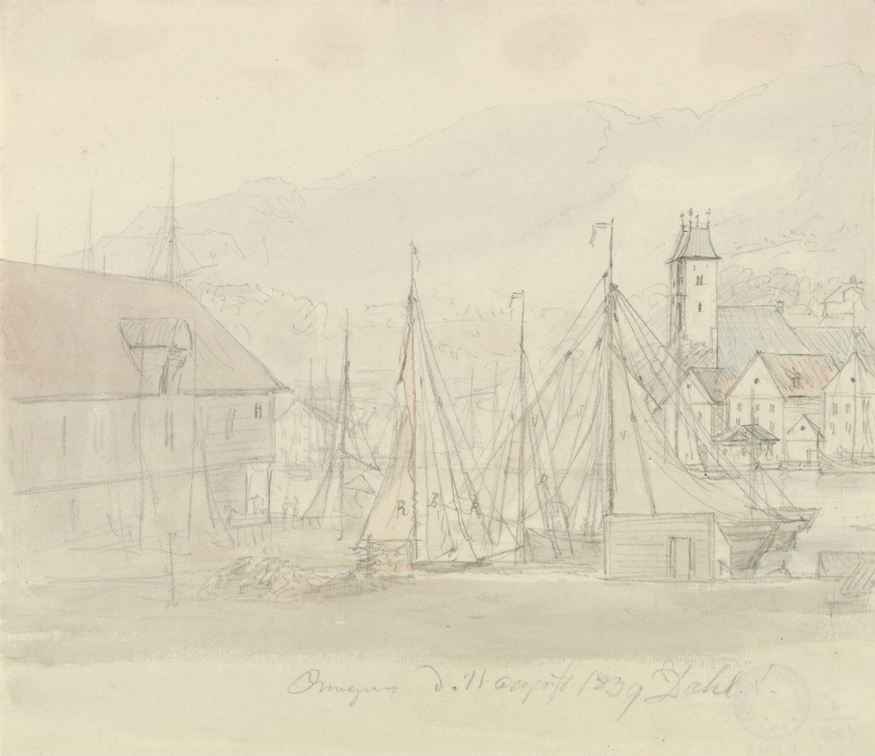 Puerto de Bergen de Johan Christian Dahl