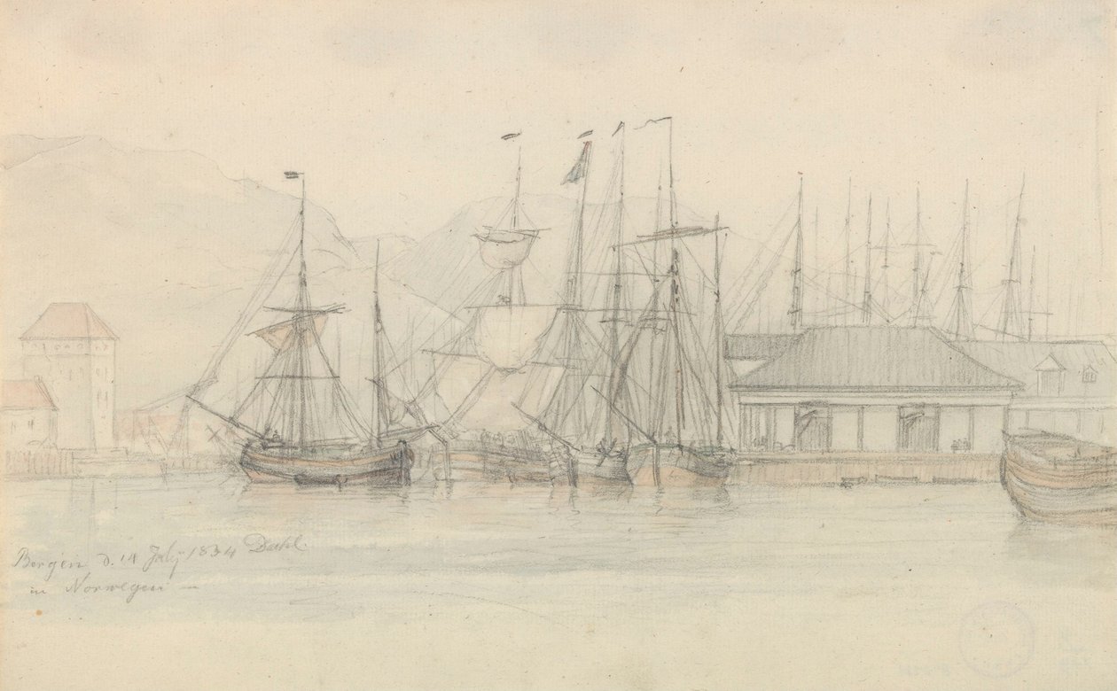 Puerto de Bergen de Johan Christian Dahl