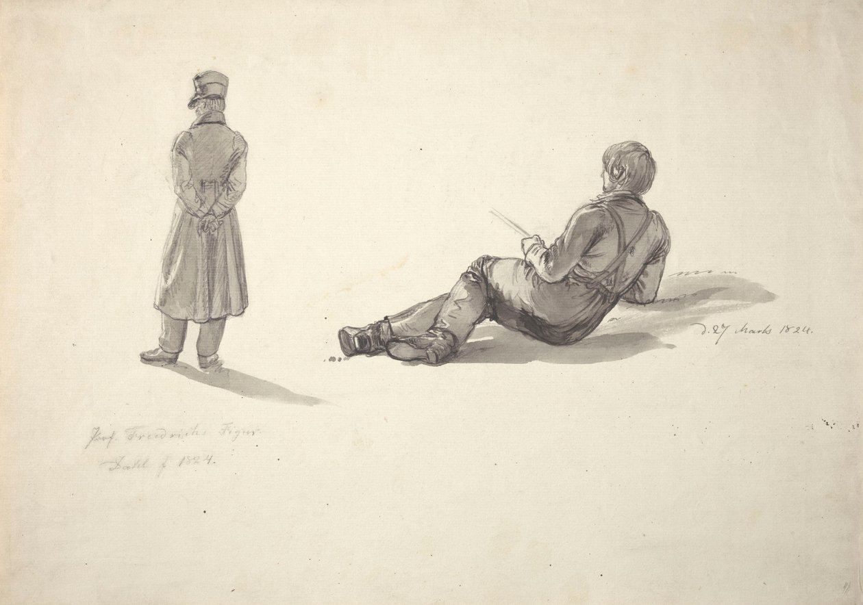 Caspar David Friedrich; pescador de Johan Christian Dahl