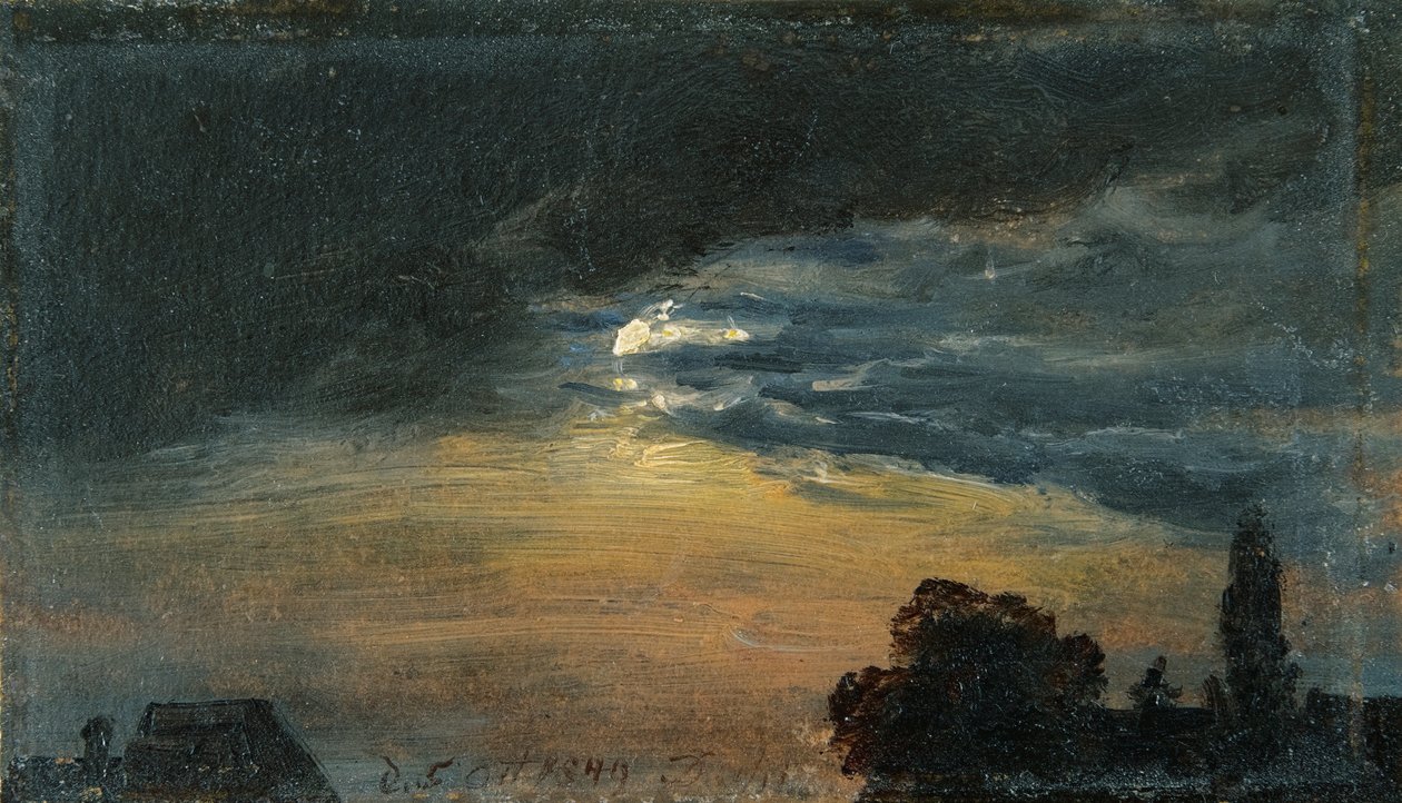 Nubes a la luz de la luna de Johan Christian Dahl