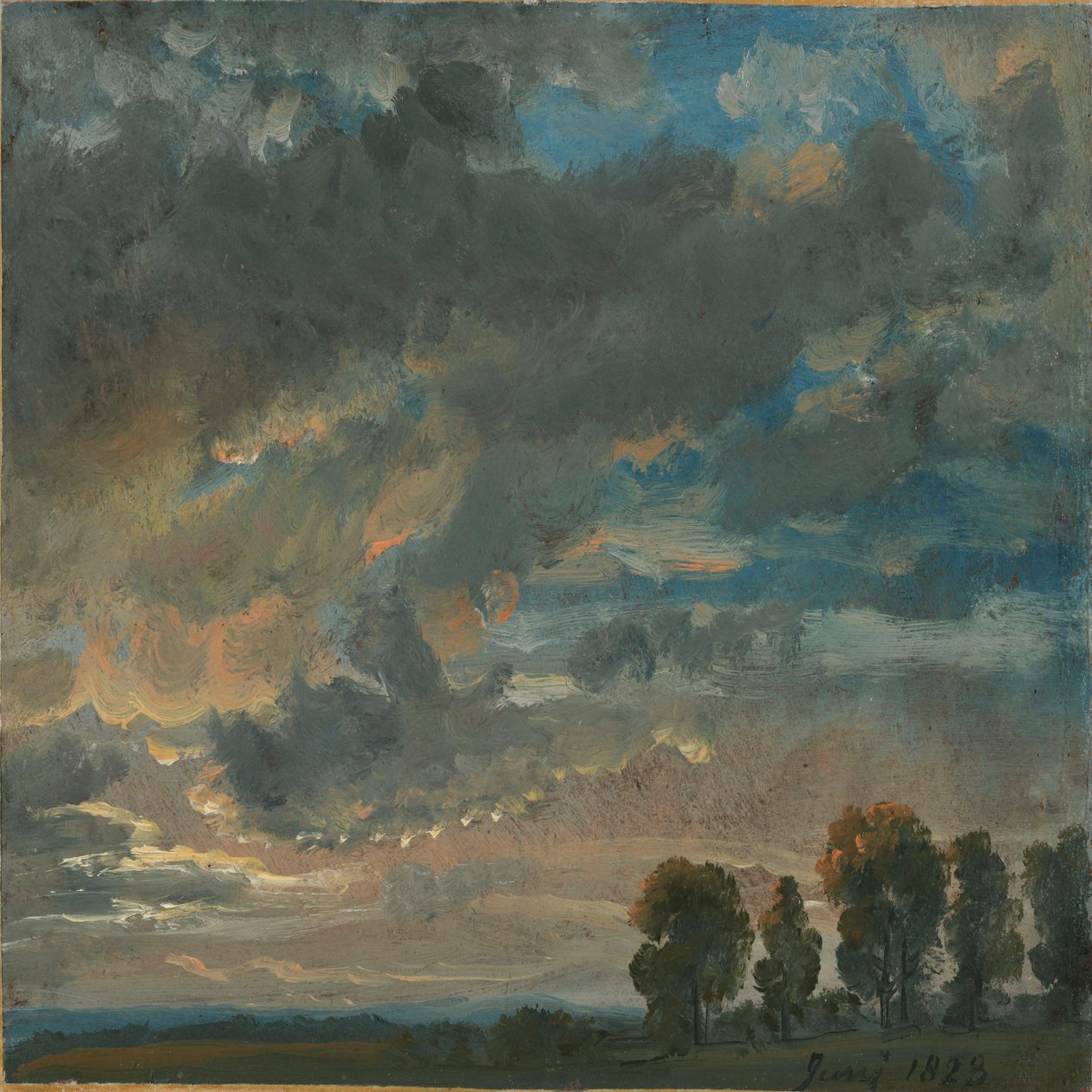 Nubes al atardecer de Johan Christian Dahl