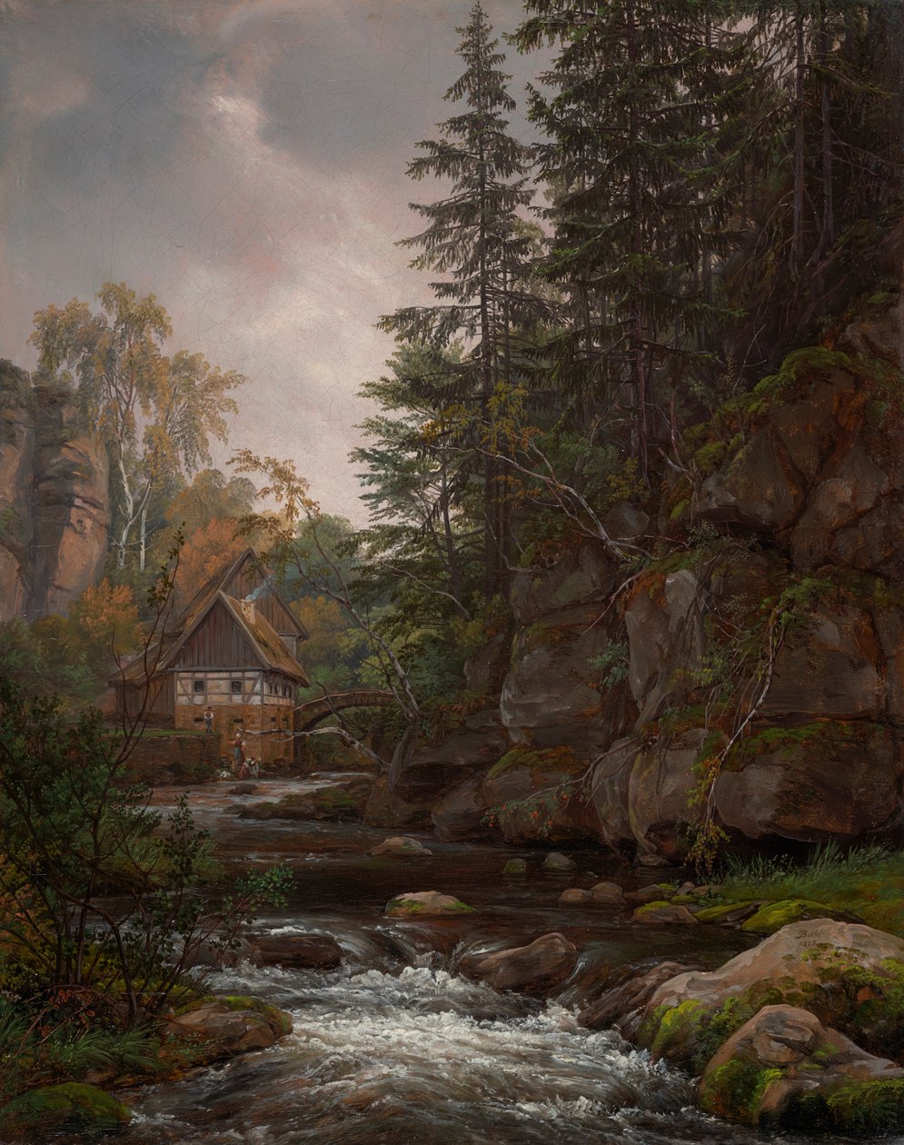 El molino Lochmühle en el valle de Liebethal de Johan Christian Dahl