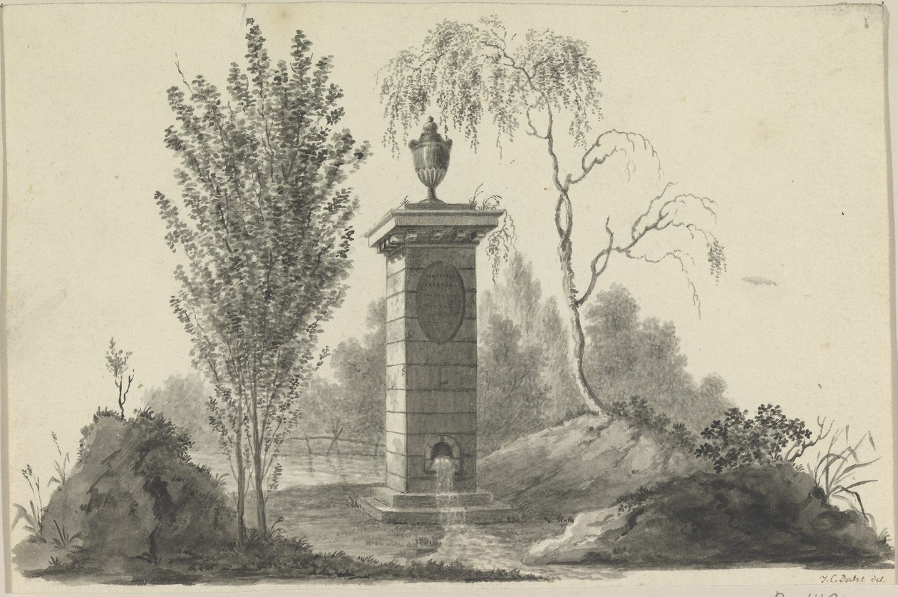 La fuente con la urna de Johan Christian Dahl