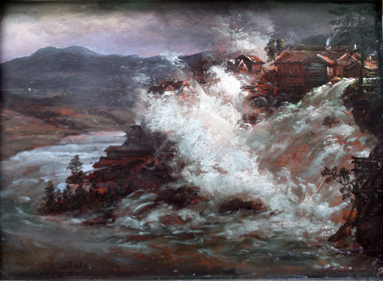 Alemán: Waterfall in Norway Waterfall in Norway de Johan Christian Dahl