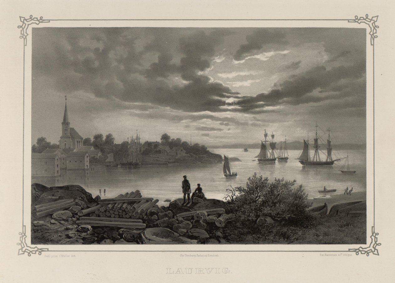 Ilustración del libro Norge fremstillet i Tegninger de Asbjørnsen, P.Chr. y publicado por Chr. Tønsberg (no, 1848) de Johan Christian Dahl