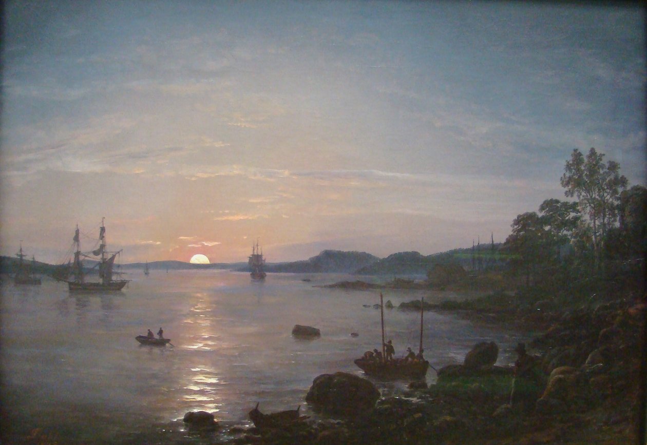 Noruego:  Fjord på Holmestrand Fiordo en Holmestrand de Johan Christian Dahl