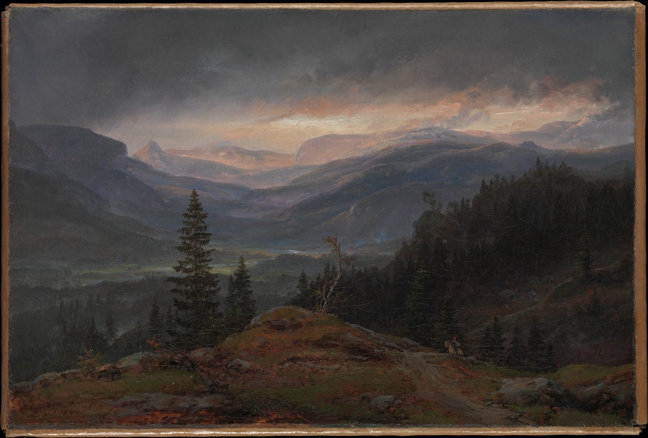 Noruego:  Utsikt over Hallingdal Vista de Hallingdal de Johan Christian Dahl