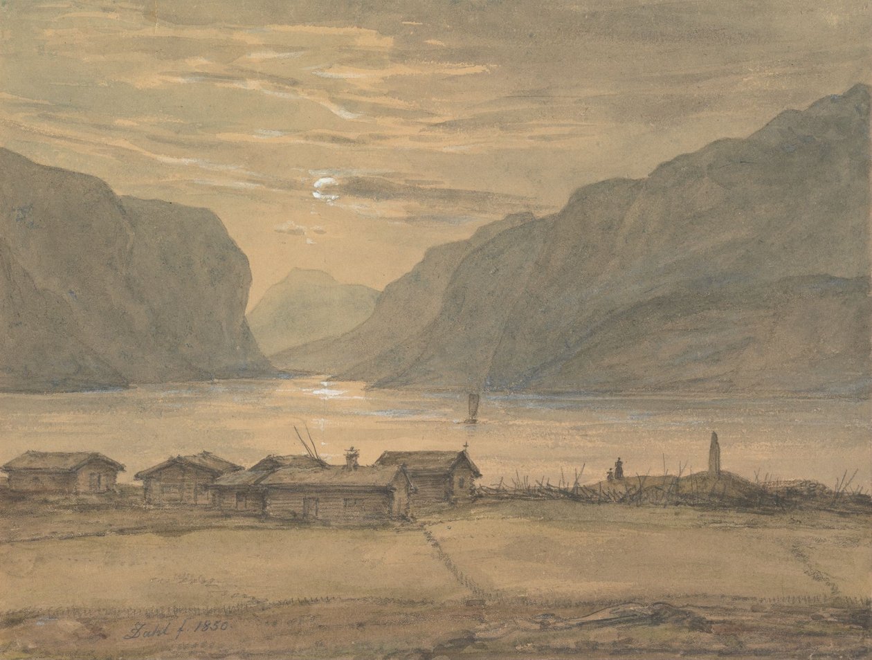 El escudo a la luz de la luna de Johan Christian Dahl