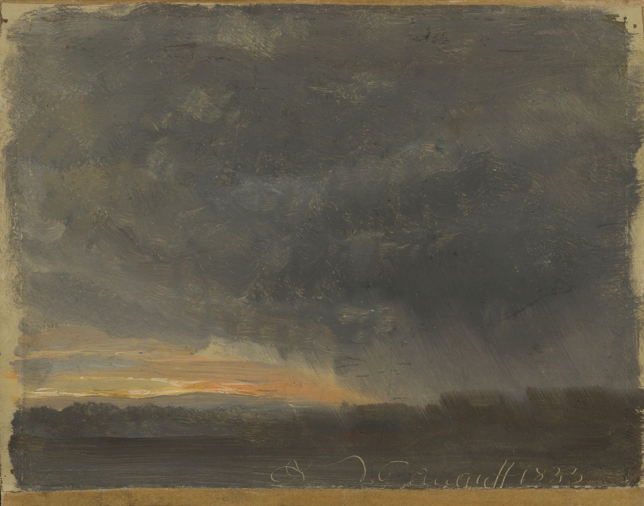 Nubes de tormenta con lluvia de Johan Christian Dahl