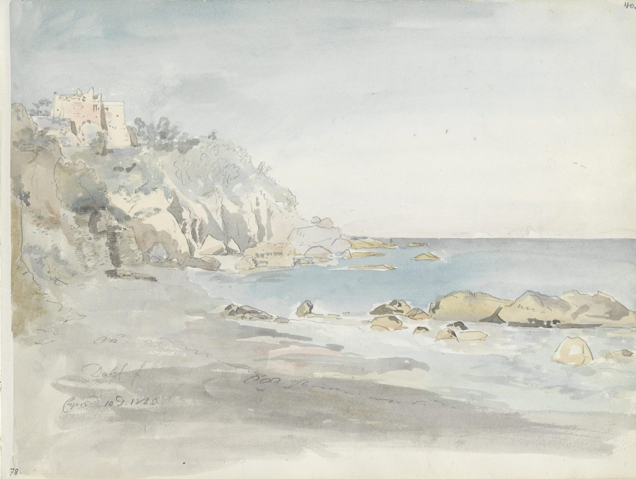 La playa de Marina Grande, Capri de Johan Christian Dahl